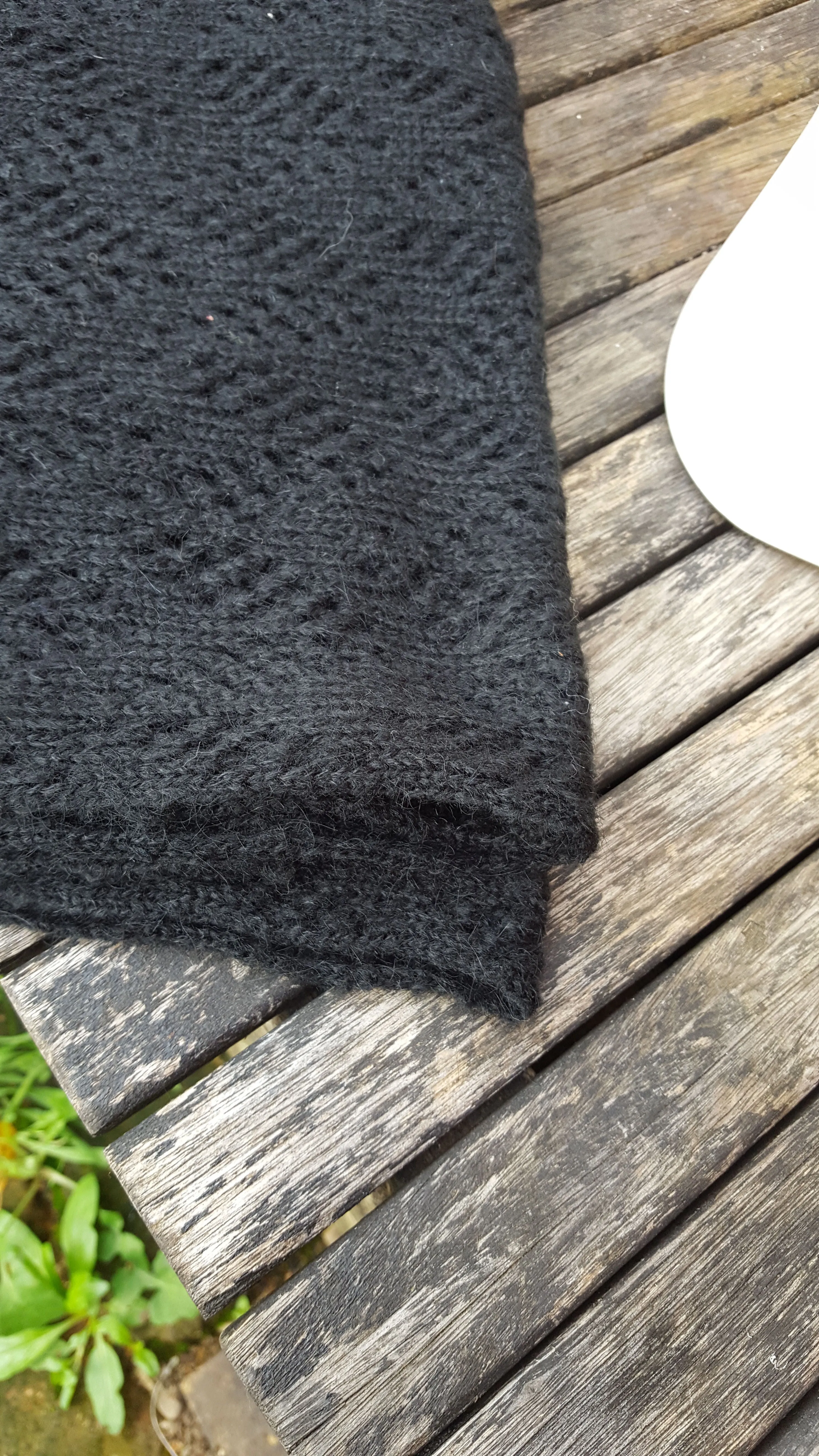 Mohair, Handmade cowl, infinity scarf, mobius scarf, in black