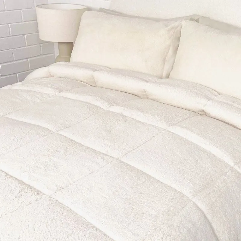 Morgan and Reid Ivory Snuggle Fleece Comforter Set