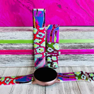 Neon Jungle Print Silicone Band For Samsung Watch