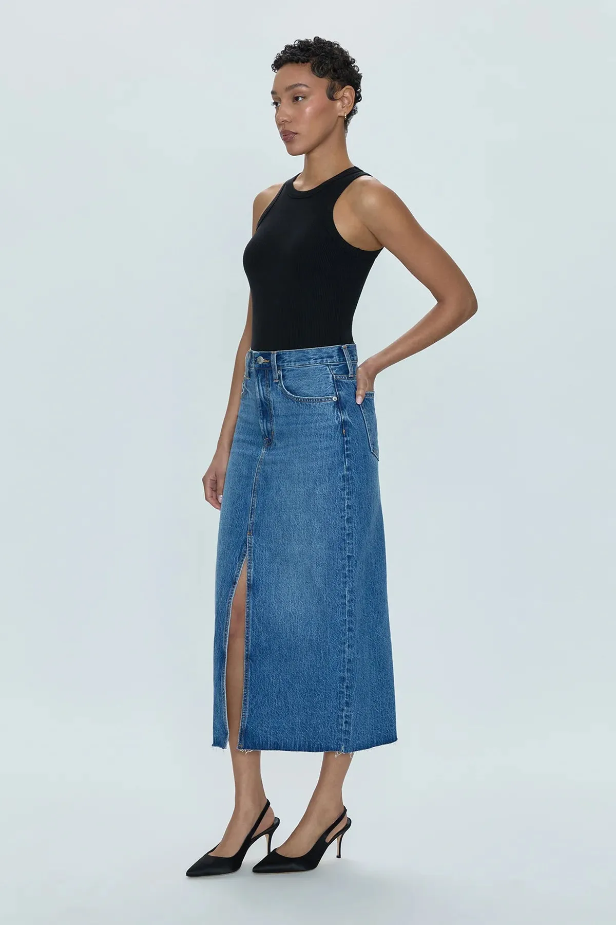 Pistola Alice High Rise Midi Skirt- Muai