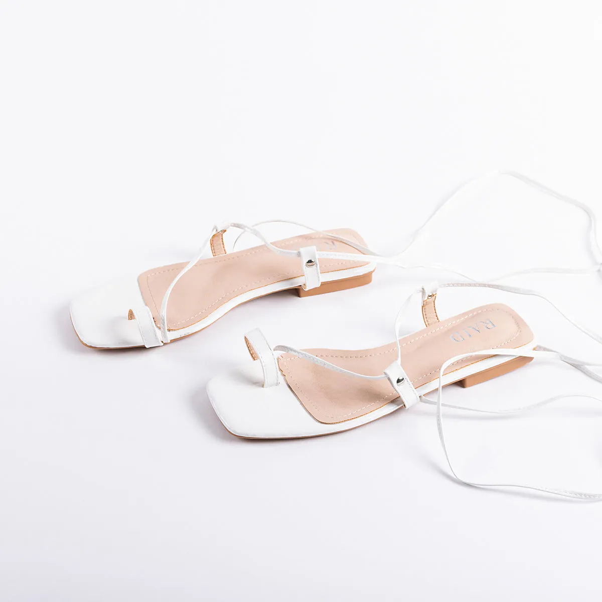 RAID Adaze Lace up Sandal in White