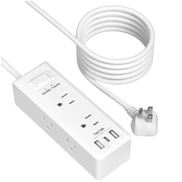 Surge Protector Power Strip with 6 Outlets 2 USB-A 1 USB-C 3-Side Outlet BN-LINK