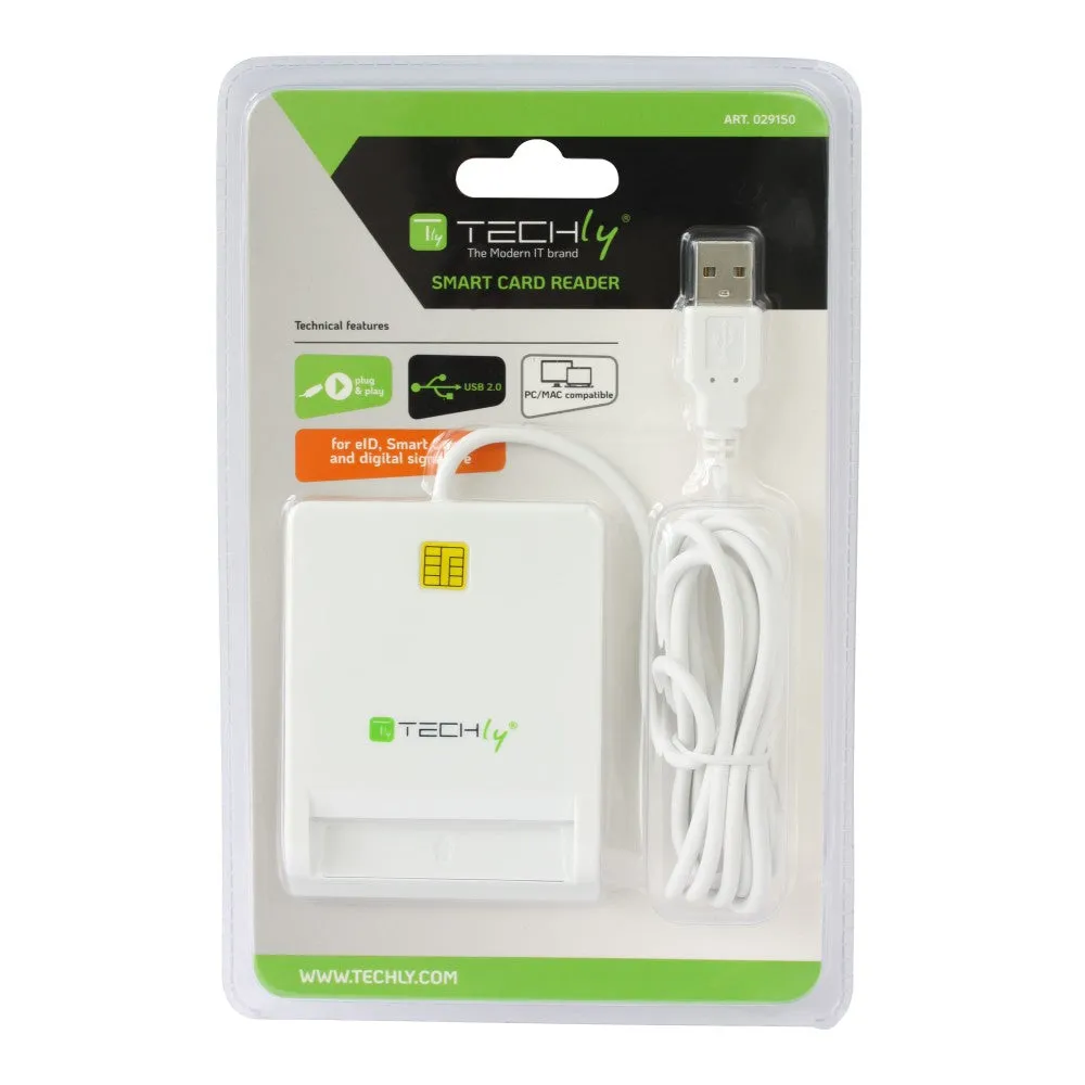 Techly Compact /Writer Usb2.0 White I-Card Cam-Usb2ty Smart Card Reader Indoor