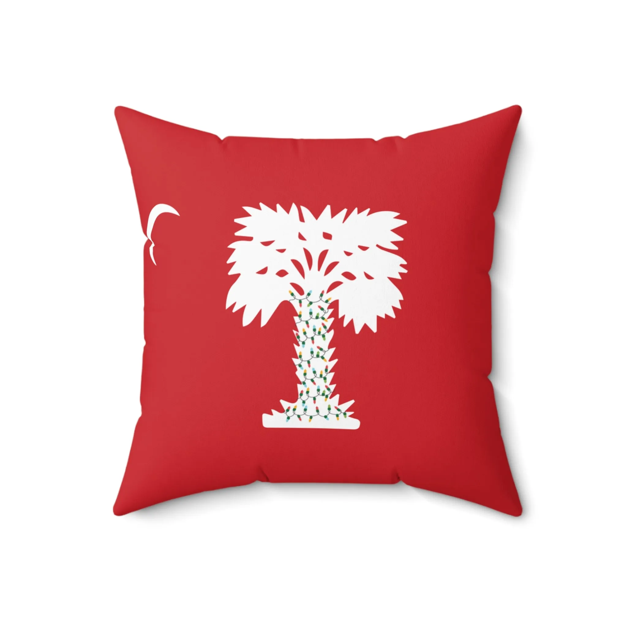 The Citadel, Big Red Holiday Lights, Spun Polyester Square Pillow