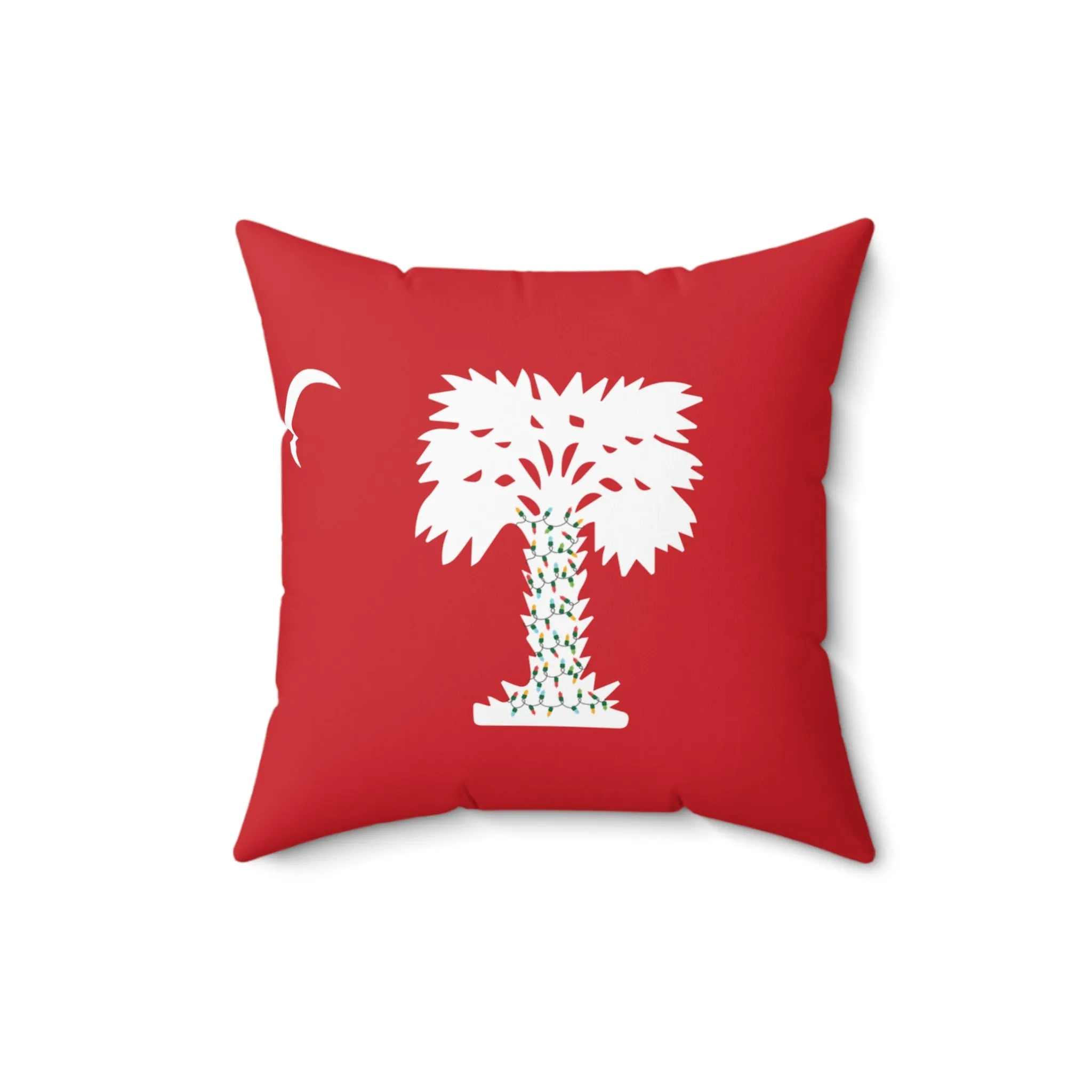 The Citadel, Big Red Holiday Lights, Spun Polyester Square Pillow