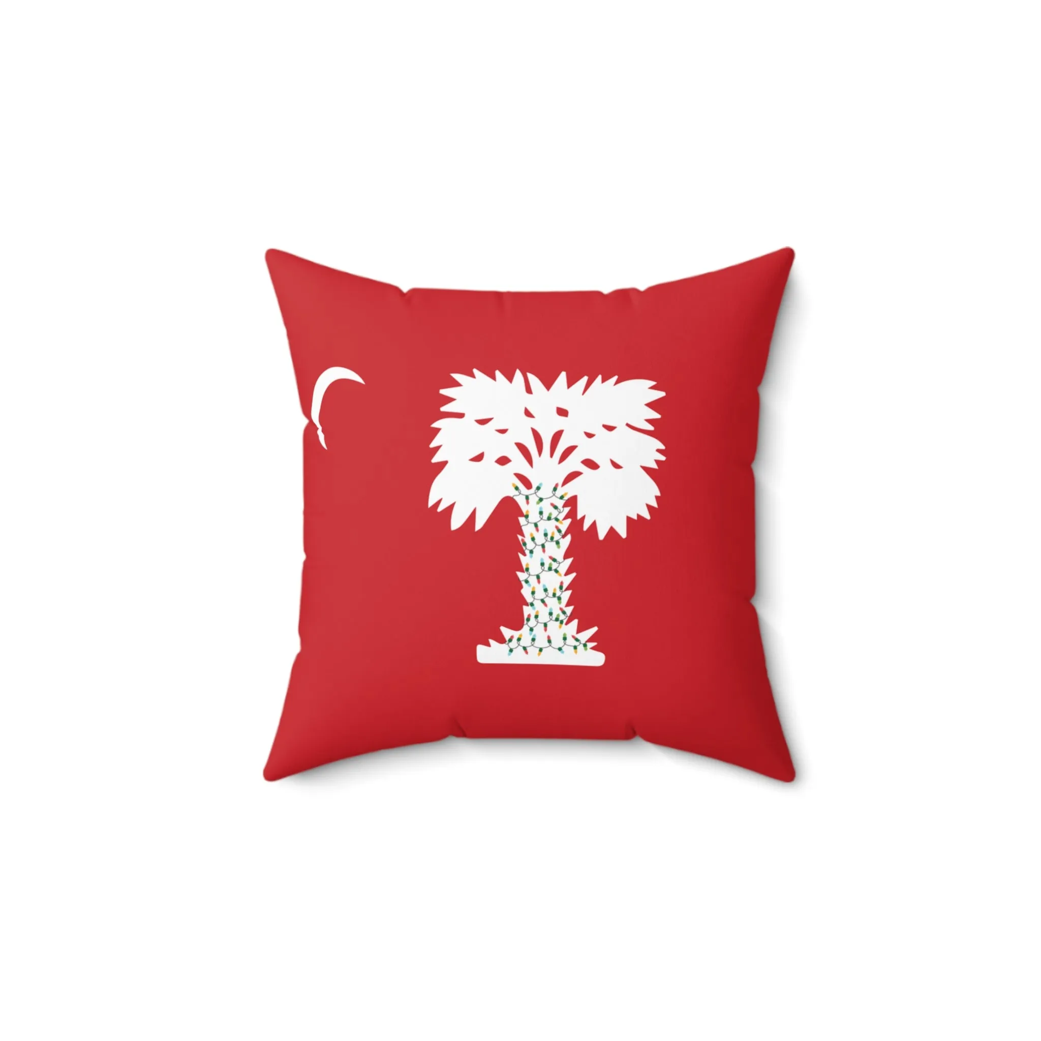 The Citadel, Big Red Holiday Lights, Spun Polyester Square Pillow