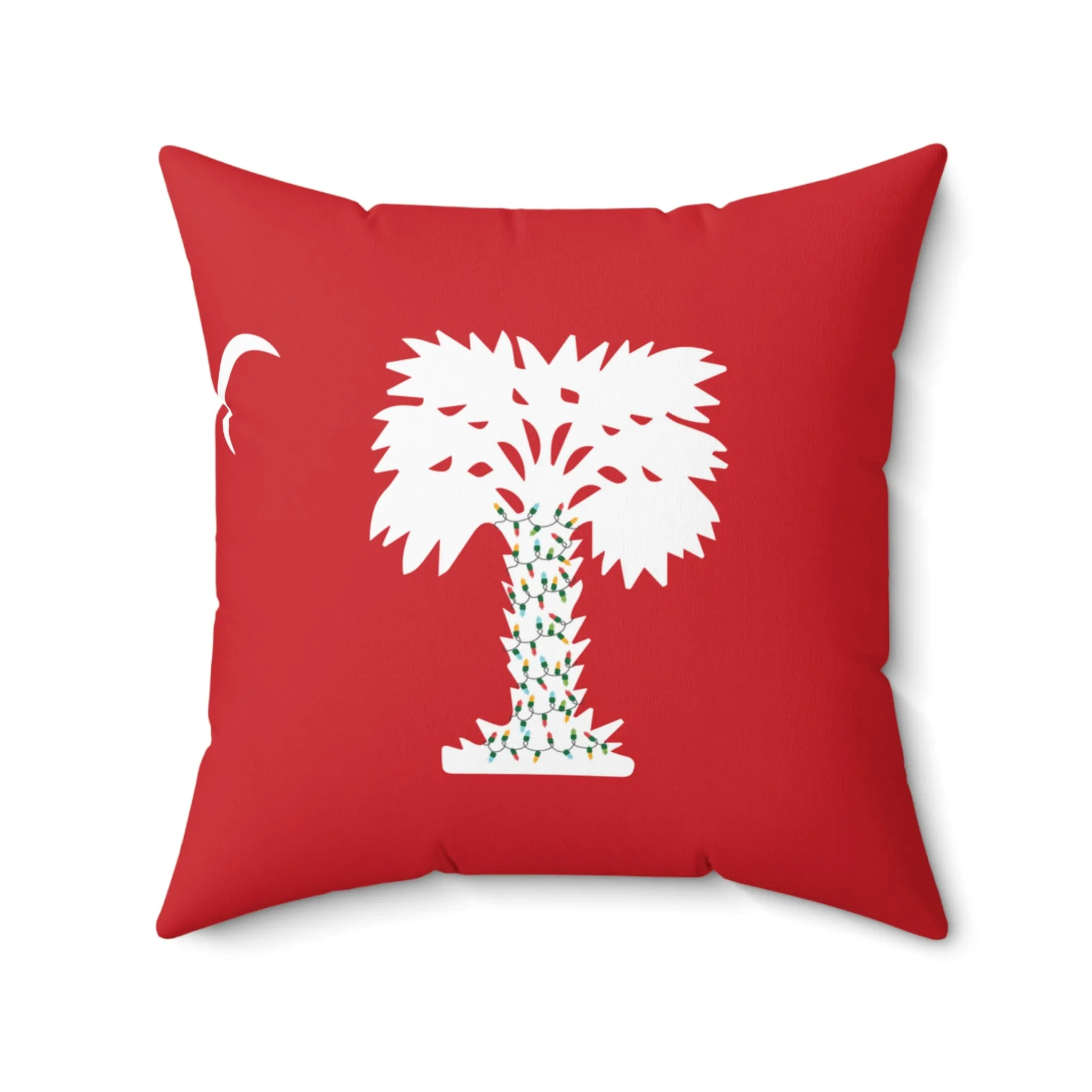 The Citadel, Big Red Holiday Lights, Spun Polyester Square Pillow