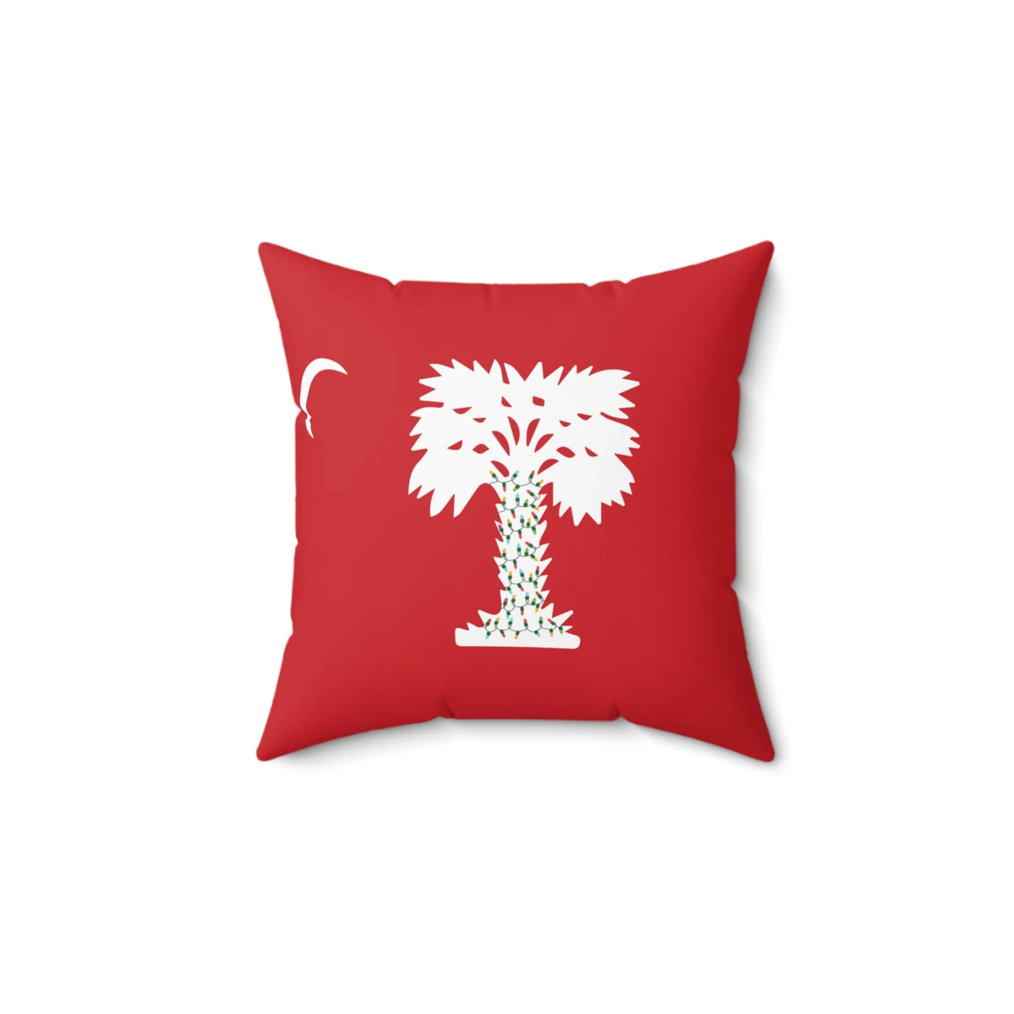 The Citadel, Big Red Holiday Lights, Spun Polyester Square Pillow