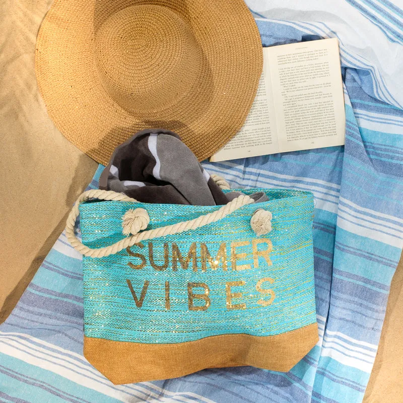 Trendy Beach Bag - Turquoise