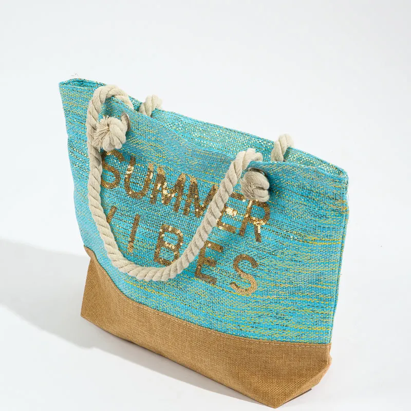 Trendy Beach Bag - Turquoise