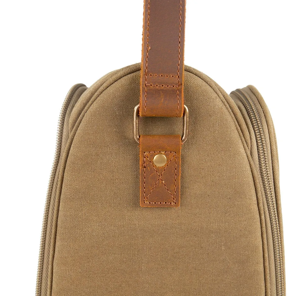 Waxed Canvas Insulated Bottle Bag & Glass Carrier