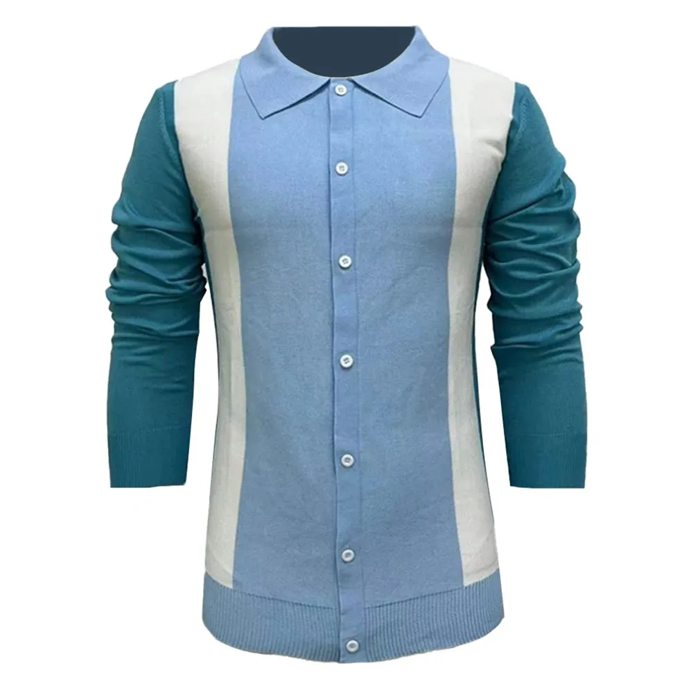 Wiaofellas  -  Mens Casual Spring And Autumn New Style Knitted Sweaters With Contrasting Color Long-Sleeved Business Casual Polo Shirts For Men