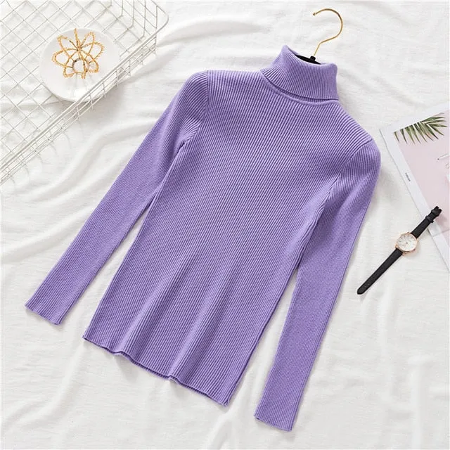 women Knitted Turtleneck Sweater