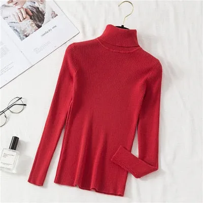 women Knitted Turtleneck Sweater