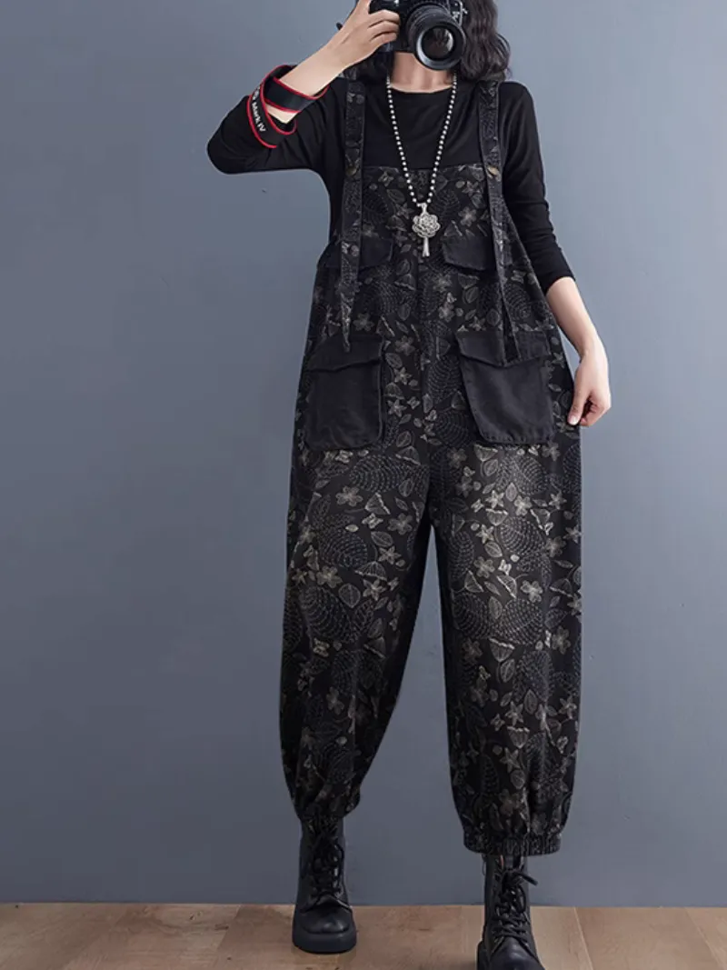 Women’s Casual Fashion Stylish Printed Dungarees