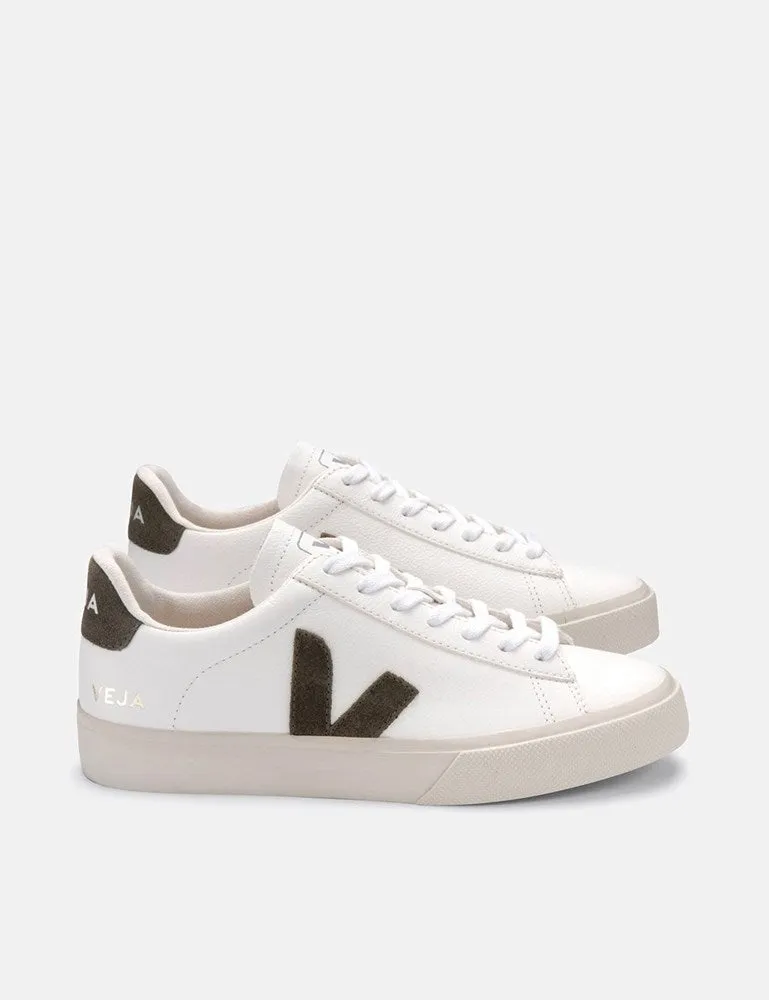 Womens Veja Campo (Chrome Free) Trainers - Extra White/Khaki