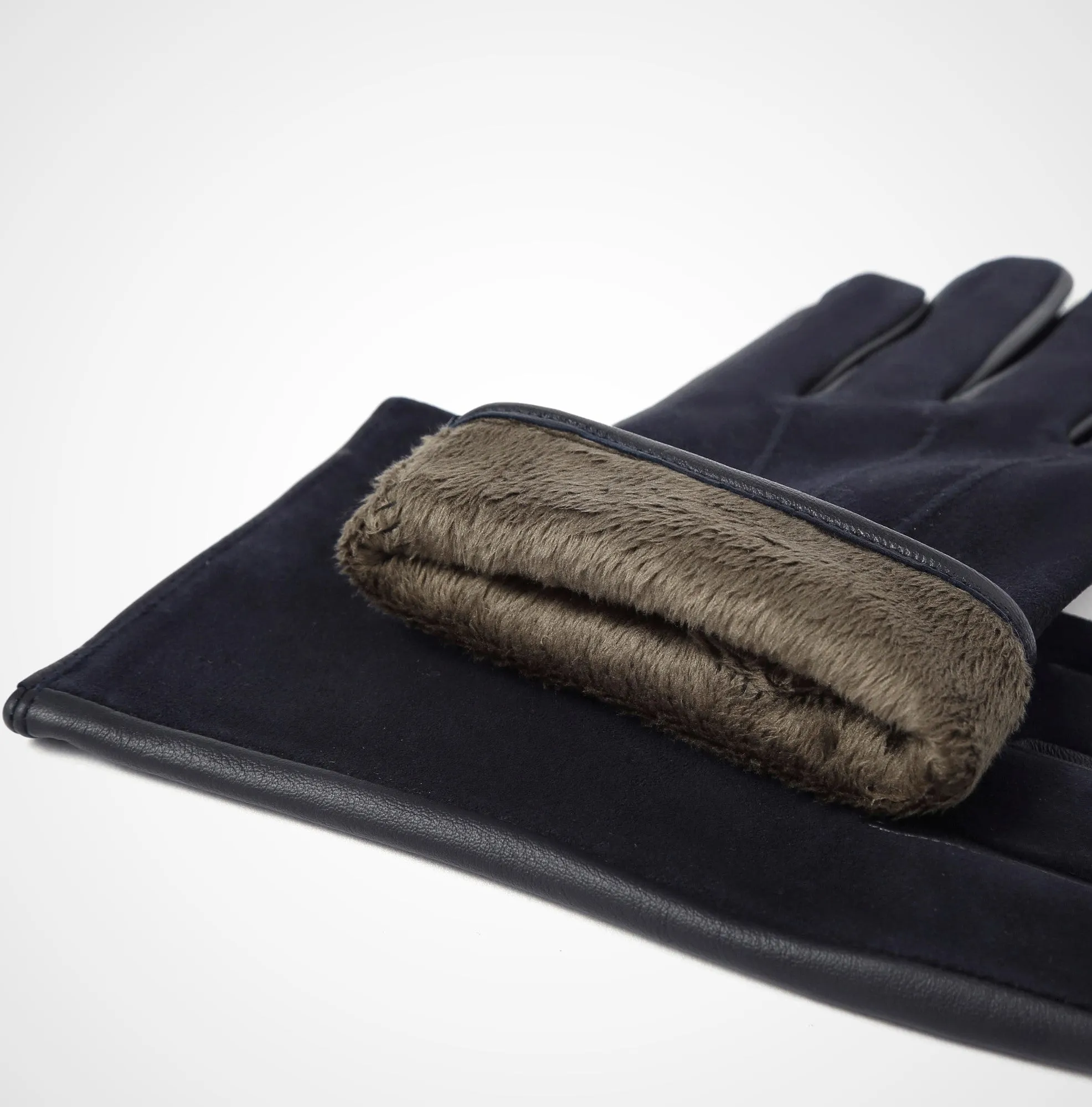 YISEVEN Men's Winter lambskin Suede Leather Gloves